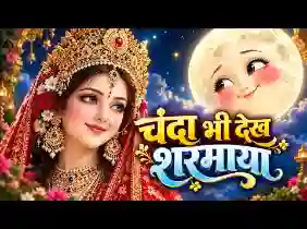 चंदा भी देख शर्माया मैया जी तुम्हें किसने सजाया लिरिक्स